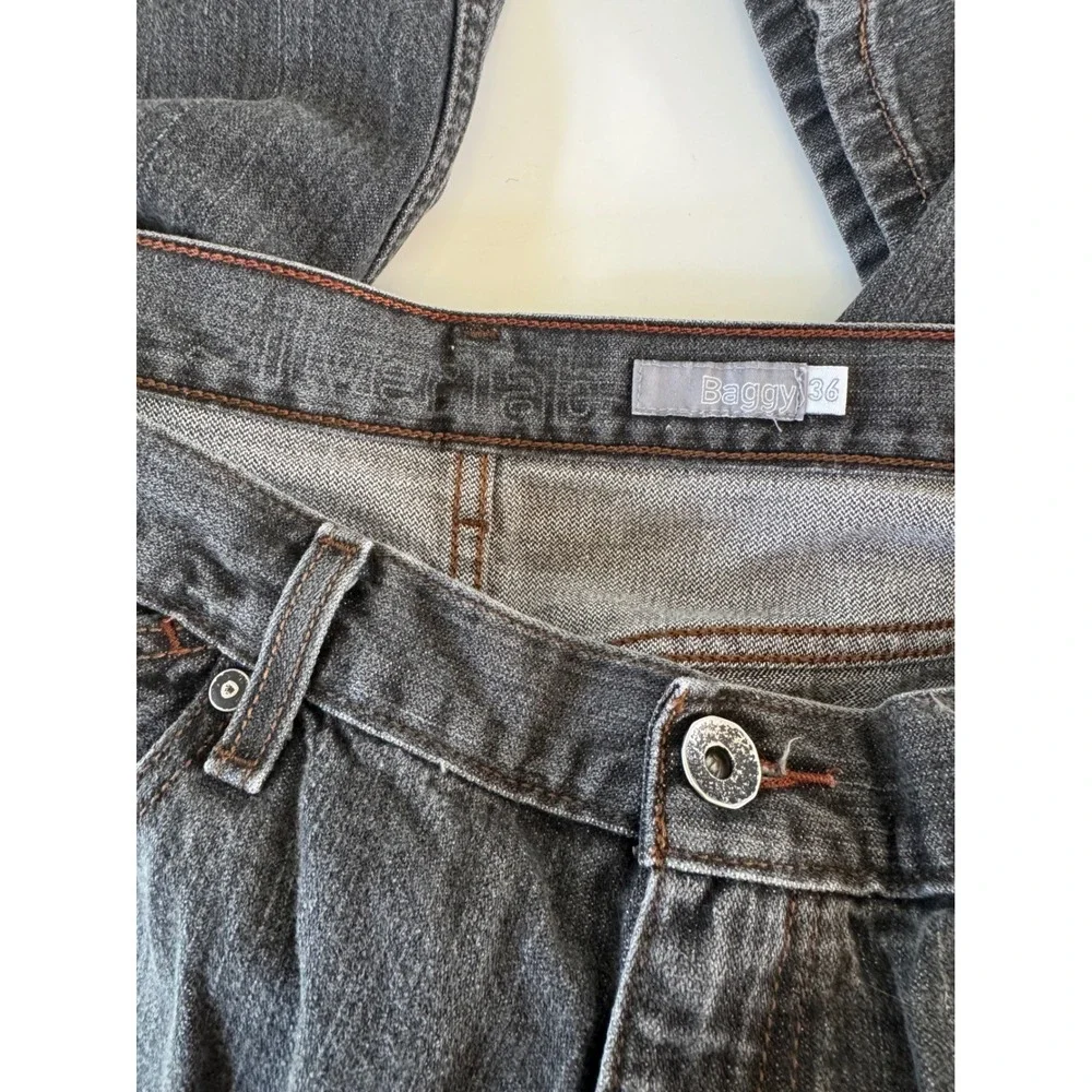 Levis SilverTab Baggy Jeans Mens 36x32 Faded Black Denim 90s Vintage Style